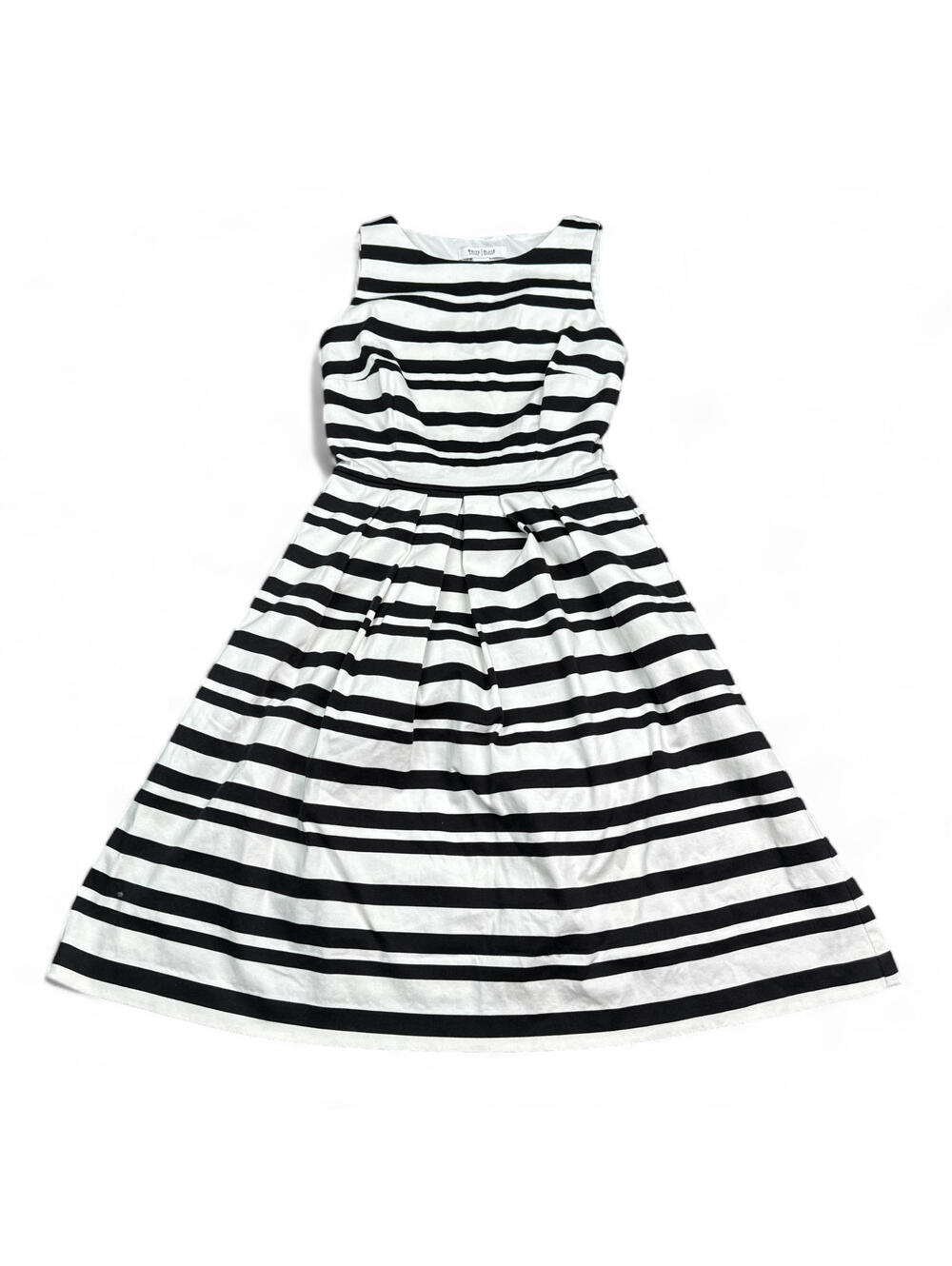 White House Black Market Midi Dress Womens Size 00 White Black Striped